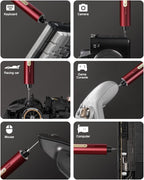 Fanttik E2 Ultra Mini Electric Screwdriver, Cordless Screwdriver, Max 0.6N.m, 50 Magnetic Bits, 5/32'' Hex, Magnetic Storage, Repair Tool for Electronics, Camera, Laptop, and PC Build (Red)