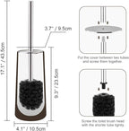 Toilet Brush and Holder, 2 Pack Toilet Brush with 304 Stainless Steel Long Handle, Toilet Bowl Brush for Bathroom Toilet-Ergonomic, Elegant,Durable (Bronze)