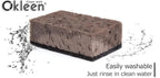Taupe Multi Use Scrub Sponges. Made in Europe. 18 Pack, 4.3x2.8x1.4 inches. Best Odorless Durable Brown Heavy Duty Scrubber for Kitchen and Household Cleaning