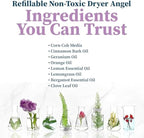 Truly Free Dryer Angel - Natural Dryer Sheet Alt, Non-Toxic Reusable Fabric Softener Booster Sheets, Safe for Babies and Sensitive Skin, Laundry Room Essentials - Germanium Scent - 2 Packs + 2 Refills