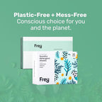 FREY Laundry Detergent & Dryer Sheets Bundle | 60 Count | Plastic Free | Liquidless Full Wash Solution | Soft Fresh Clothes (Cedar Grove)