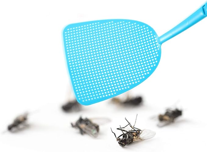 Boao 20 Pcs Fly Swatter Bulk Plastic Colorful Strong Flexible Manual Fly Swat Set Long Handle Durable Bug Swatter for Indoor and Outdoor