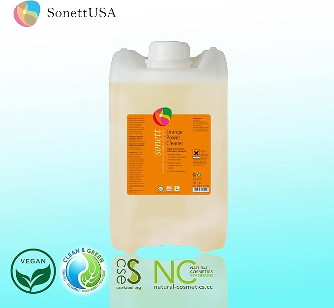 Sonett Organic Universal Orange Powerful Cleaner For Kitchen (2.6 gal/10L) Certified Organically Grown