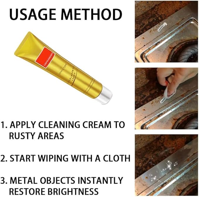 Raturv Metal Polish Cream, Instashine Metal Cream, Metal Polishing Paste, Metal Polishing Kit, Chrome Polish And Rust Remover For Stainless Steel (3pcs)