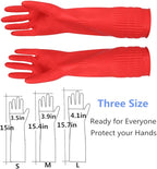 Rubber Cleaning Gloves Kitchen Dishwashing Glove 6-Pairs,Waterproof Reuseable.(Medium)