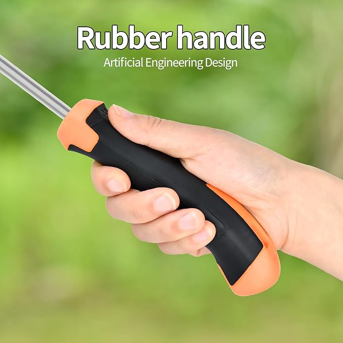 Weed Puller Tool，2024 New Garden Weeder Tool Stainless Steel Hand Weeder Tool,4 Teethes Dual Purpose Weed Remover Tool Weeding Tools for Gardening (Rubber Handle)
