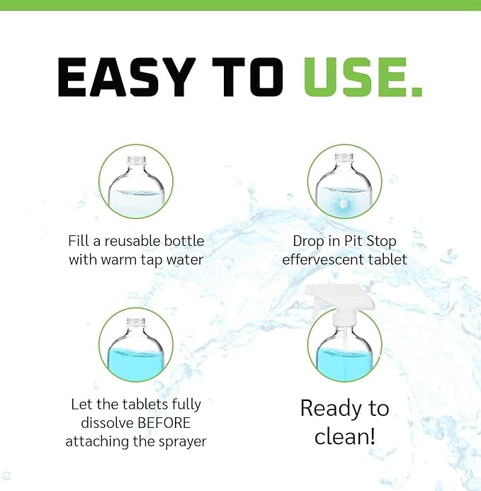 WASH&WHIPS Window/Glass Cleaner Refill Tablets - 50ct (Makes 50 Gal) - Streak-Free, Cleans Glasses, Windows, Windshields - Car, Office, Home & Kitchen
