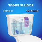 Toilet Tank Tablet Holder with 2 Blue Toilet Bowl Tablets, 8.97 x 3.22 x 2.25 Inch Tablet Holder - Prevents Flapper Jams & Residue, Extends Life of Drop-In Cleaner Tablets