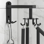 Zerodeko Rotatable 8-Claw Kitchen Utensil Hooks, Thickened Black Space Aluminum Wall Hooks for Hanging, 360° Swivel Multifunctional Hanging Organizer for Home Kitchen Storage