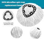 4 Pack Mop Head Replacement Compatible with O Cedar Triangle Swivel Mops,Spin Mop Replacement Head 100% Microfiber,Deep Cleaning,EPSUNORISE Compatible with O Cedar Mops(White)