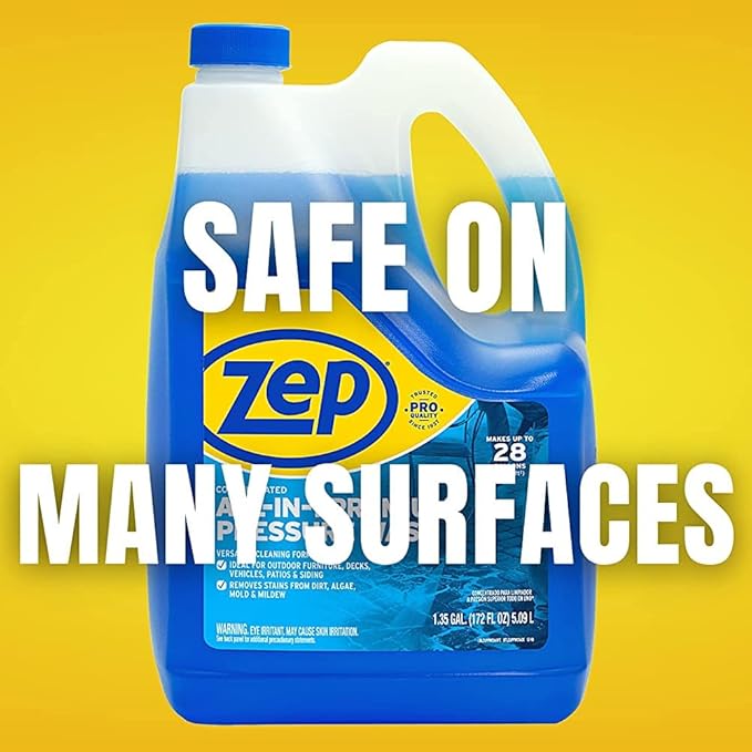 Zep All-In-1 Pressure Wash Cleaner (Case of 4) Concentrated Formula Makes 28 Gallons (ZUPPWC160)