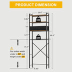 Over The Toilet Storage with Adjustable Wooden Shelves and 2 Fabric Drawers, 4-Tier Over Toilet Bathroom Organizer, Small Freestanding Storage Shelf for Toilet Paper, Towels, Toiletries