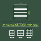Furinno Cubicle Cube Insert, 3-Shelf Cube Organizer, 3-Tier Shelf Accessory, Fits into Furinno Triple Thick Cubes, IKEA Kallax, for Organizers and Storage, White