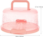 Amosfun 9.84 Inch Portable Cake Carrier with Handle Buckle Seal Round Cake Box Container Lightweight Cupcake Holder Tray for Dessert Transport