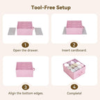 GRANNY SAYS Hanging Closet Organizer 6-Shelf, Separable to 2 Pack 3-Shelf Closet Storage Organizer with 4 Side Pockets, 3 Different Drawers, Portable Hanging Shelves for Baby Clothes, Sweater, Pink