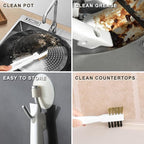 Kitchen Cleaning Scrub Brush - Deep Gas Stove Brass Wire Brushes with Stiff Bristles & Cooktop Scraper, Scrubber for Range Hood Grease Grime, Rust Cleaner for Pot Pan, Household Cleaning Tools