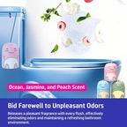 Cute Dinosaur-Shaped Toilet Bowl Cleaner Bottle, Bathroom Toilet Tank Cleaner with Ocean, Jasmine, and Peach Scent,Three bottles can be used for 9 months (Ocean&Peach&Jasmine)