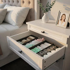 Bructhun Foldable Fabric Drawer Organizer Set 4 Pack Dresser Dividers - Sock Underwear Storage Bins Gray