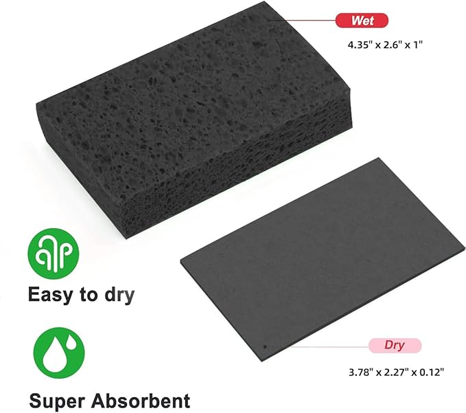 12 - Pack Non-Scratch Scrub Sponges - Sponges for Dishes and Washing Dishes, Cleaning Sponges for Kitchen Home Bathroom Cars, Funny Cut-Outs DIY for Kids(Black&White