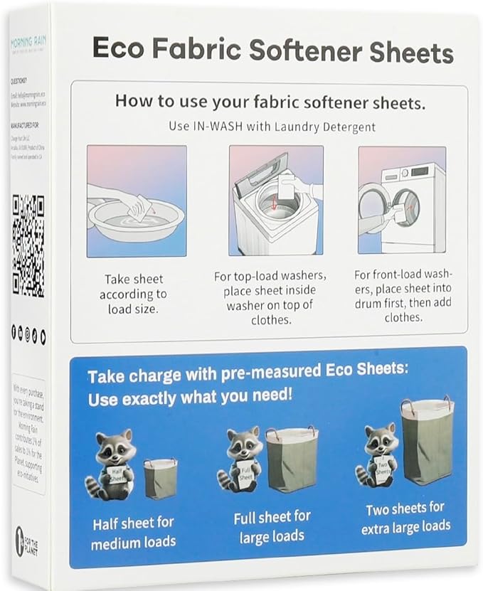 MorningRain Eco Laundry Detergent Sheets - Ingredients from Finland, Unscented, Bio-Enzyme Formula, Power Clean, 30 Sheets (Up to 60 Loads) - Non-Toxic, Preservative-Free, Skin Safe, Designed in USA