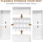 Adjustable Drawer Organizer – 19-Grid Divider for Socks, Bras & Panties, Closet Storage Box for Underwear & Dresser Drawers (15+4)