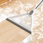 Household Broom with Dustpan, Squeegee Broom for Floor, Aluminum Handle for Floor, Glass, and Tile (White M1)