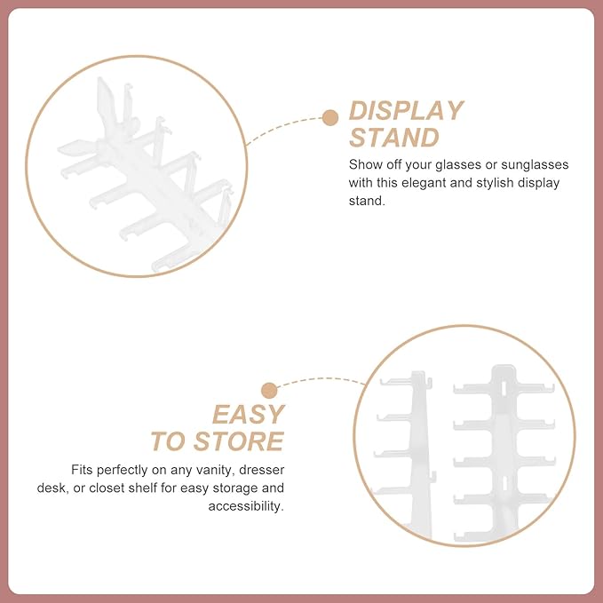 PRETYZOOM Multi-Tier Glasses Display Stand 6-Layer Plastic Sunglasses Storage Holder Rack Eyewear Organizer for Home and Retail Use