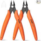 KATA Micro Wire Cutters Pliers: Precision Flush Cutter Tool for Jewelry Making, Hobby Models, Gundam, Electronics - 2-Pack Small Zip Tie Cutter Nippers - Mini Side Cutting Snips with Ergonomic Handle