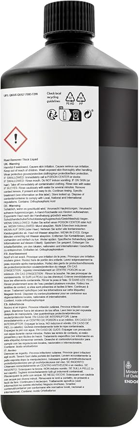 JENOLITE Rust Remover for Metal - Fast Acting No Drip Thick Liquid - Industrial Strength, Removes Rust Back to Bare Metal - 34 oz (1kg)