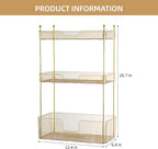 Akinbas 3 Tier Bathroom Organizer Countertop Makeup Perfume Tray Skincare Organizer for Bathroom Dresser Vanity (Gold)