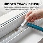 Window Screen Cleaning Brush,2 in 1 Window Screen Cleaner Tool with Squeegee,Mesh Screen Cleaner,Multi-Purpose Cleaning Brush for Patio, Door, Porch Screens (Blue)
