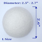 Wool Dryer Balls 6-Pack L - Natural Reusable Laundry Fabric Softener, Reduces Wrinkles & Drying Time, Hypoallergenic, Leaves Fabrics Naturally Soft and Fluffy