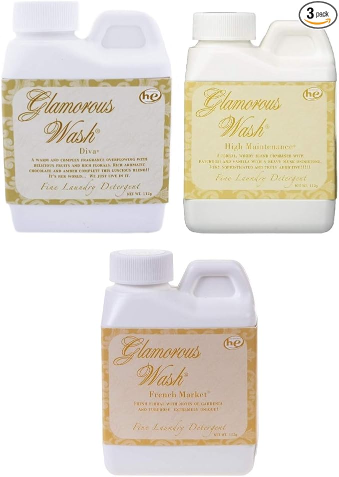 Tyler Glamorous Wash Laundry Detergent Liquid 4oz Gift Set (Diva, French Market, & High Maintenance)