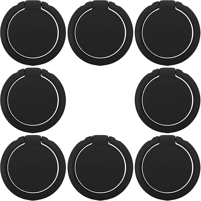 8pcs Wall Mounted Sunglass Holder - 180° Folding Eyewear Storage Organizer - Adhesive Glasses Holder for Home Office Car Driver Workshop Black