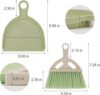 Mini Dustpan and Brush Set Portable Small Broom with Dust Pan Handheld Hangable Whisk Broom and Dust Pan for Home, Kitchen, Table, Office, Car 1 Pcs (Green)