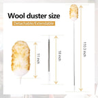 2-Pack Lambswool Extendable Duster 29-110 Inch, Anti-Static Flexible Head, Stainless Steel Pole for High Ceilings, Fans, Interior & Roof Dusting.