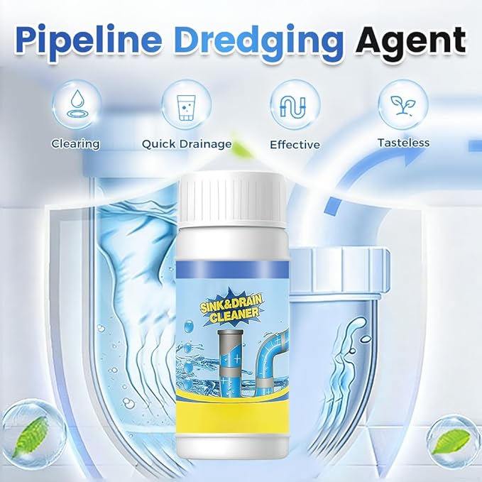 Sink and Drain Cleaner, Multi-functional Pipeline Dredging Agent, Sink Drain Cleaning Powder for Kitchen,Bathroom,Toilet,Pipe Maintenance (2)