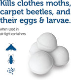 Enoz para Moth Balls for Closets and More - Kills Clothes Moths and Carpet Beetles - Moth Balls for Indoor Use - No Clinging Odor - 4 Oz, 6 Pack
