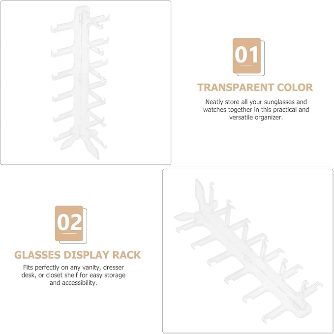 Multi-Tier Sunglasses Rack Glasses Stand Holder 6-Layer Plastic Eyewear Display Organizer for Home Storage