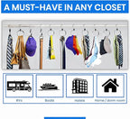 Rolly Hanger® Closet Space Saver – Premium Rotating Aluminum Organizer for Belts, Ties, Hats & Handbags – Heavy Duty 360° Swivel – Declutter & Maximize Storage (1 Pack)