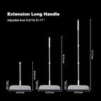 Rubber Squeegee Broom for Floors, 51.77" Long Handle Multi-Surface Magic Multifunction Broom, Pet Hair Remover Scraper for Laminate Carpets, Windows, Mirrors, Rugs, Hardwood, Tile Cleaning