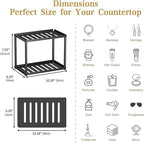 2 Tier Bathroom Counter Organizer, Rectangular Vanity Organizer Shelf, Skincare and Makeup Countertop Storage Rack for Kitchen, Bathroom, Bedroom, Black (Standard Version)