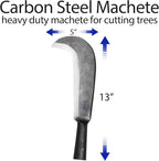 Sickle Garden Tool, Steel Billhook Machete Knife for Cutting Trees Heavy Duty, Hand Grass Weeding Sickle Knife with Wooden Handle for Yard Work