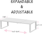 Adjustable Metal Shelving Unit, Stackable & Expendable Storage Rack for Home/Office/Kitchen, Space-Saving，Sturdy&Durable，Easy Assembly（1PACK/Medium/White