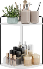Forest Angle Bathroom Counter Organizer,Countertop Organizer,Vanity Organizers,Bathroom Storage,Bathroom Sink Caddy,Counter Shelf,Corner Counter,Corner Shelves(Black-White Marble)