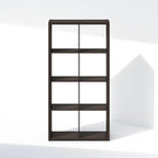 Furinno Simple Cube Storage Organizer, 8-Cube Display Shelf, Open Back Shelving Unit, Storage Shelves, Extra Thick Frame, for Organization and Storage, Living Room, Home Office, Dark Oak