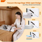 Vacuum Seal Bags For Travel With Rechargeable Cordless Pump, 15 Pack Space Saver Compression Bags For Clothes, Bedding, Blankets, Pillows, Luggage, Ideal For House Moving & Home Organization