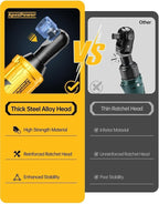 1/2 Inch Cordless Ratchet Wrench, for DEWALT 20V Max Battery, 88Ft-Lbs, 0-400RPM, Electric Ratchet Wrench Set with Variable Speed Trigger, Reinforced Head, R&F Switch, 7 Sockets, 1/2" to 3/8" Adapter