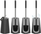 SetSail Toilet Brush, Compact Size Toilet Bowl Brush and Holder Toilet Brushes for Bathroom with Stainless Steel Handle Toilet Cleaner Brush with Durable Scrubbing Bristles, 4 Packs
