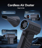 Compressed Air Duster, Electric Air Duster Rechargeable Blower Handheld Cordless Vacuum Strong Power Tool for Keyboard/BBQ/Camera Lens/PC Vents,Car Interiors & Home,Outdoor Dusting